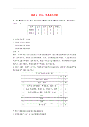 高考?xì)v史二輪復(fù)習(xí)學(xué)案訓(xùn)練： 選擇題題型專(zhuān)項(xiàng)訓(xùn)練 訓(xùn)練4 圖片、表格類(lèi)選擇題