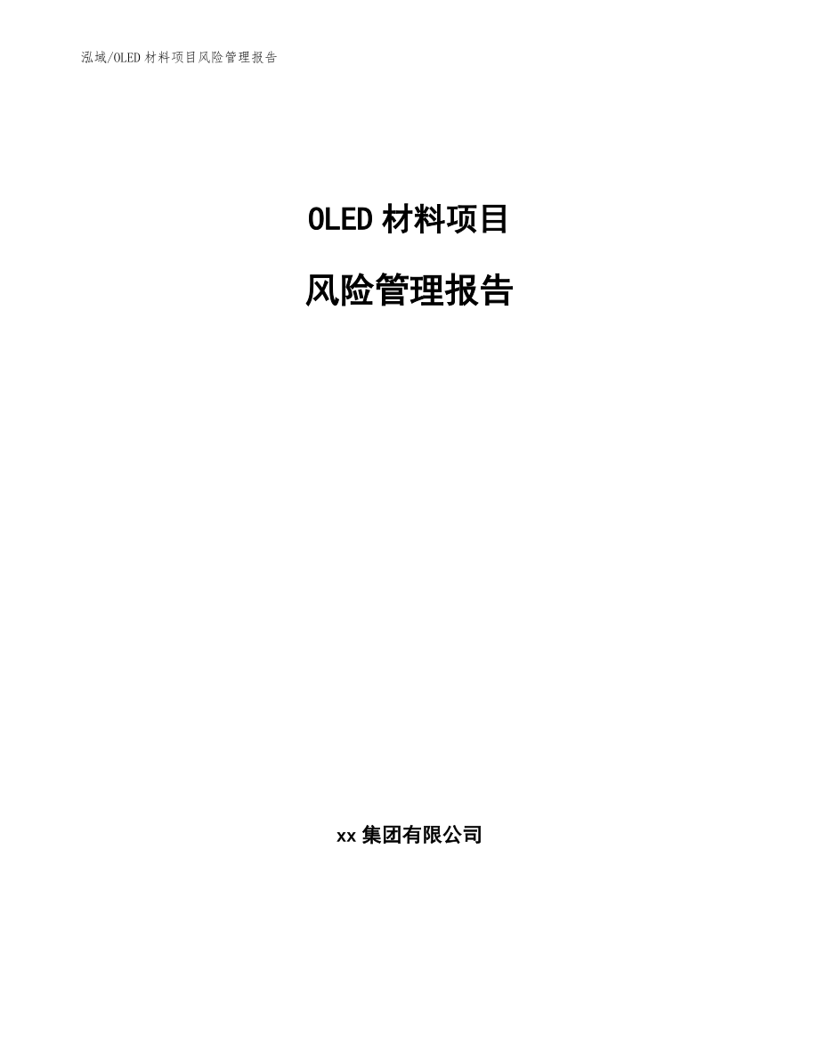 OLED材料项目风险管理报告（范文）_第1页