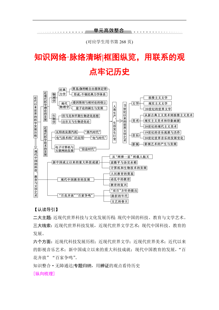 高三歷史人教版一輪教師用書：模塊三 第14單元 單元高考整合 Word版含解析_第1頁