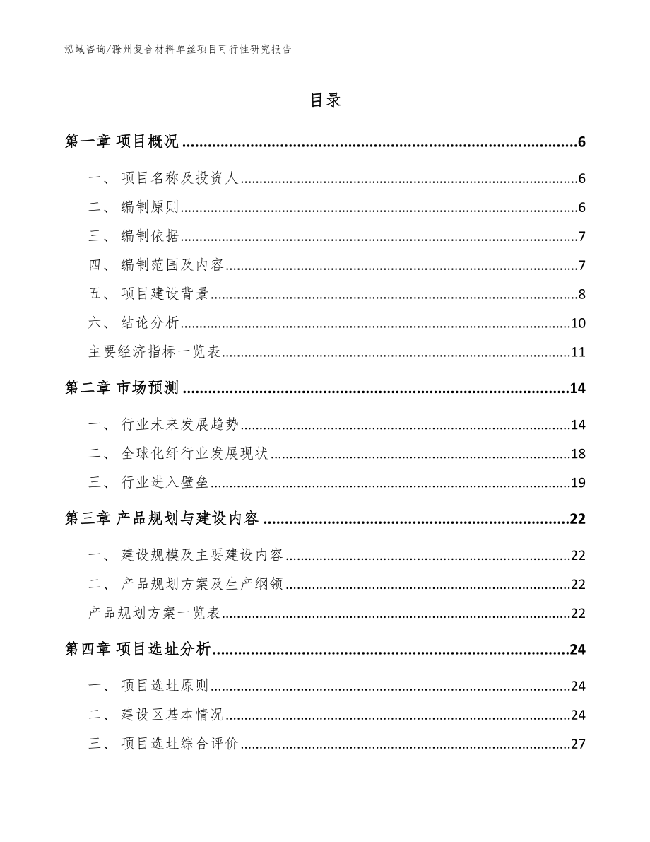 滁州复合材料单丝项目可行性研究报告【模板范文】_第1页
