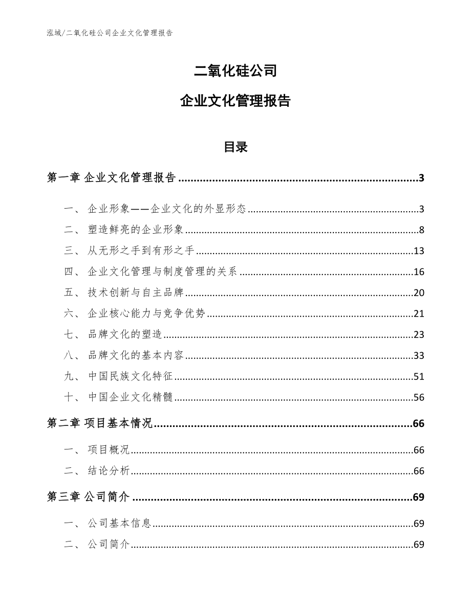 二氧化硅公司企业文化管理报告（参考）_第1页