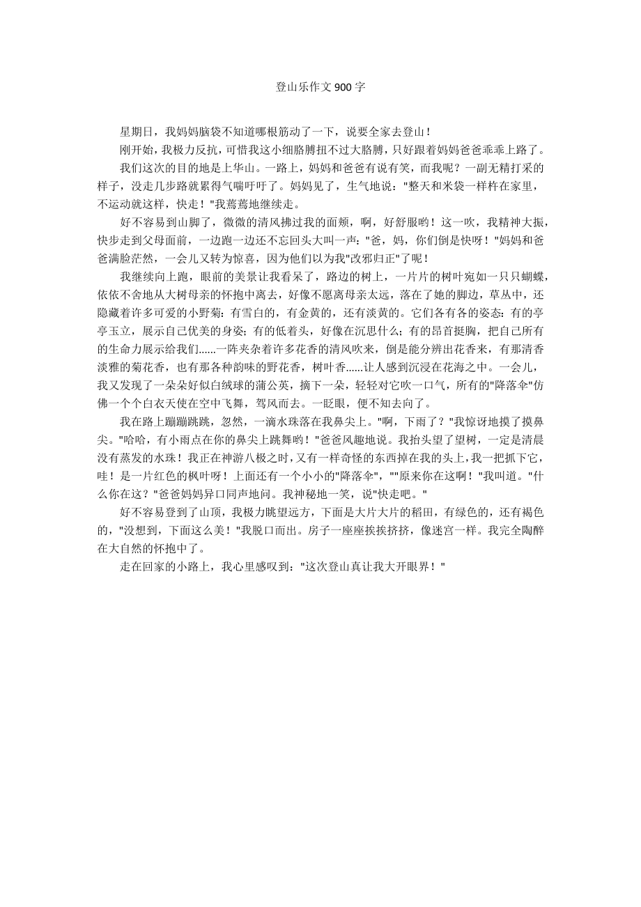 登山乐作文900字_第1页