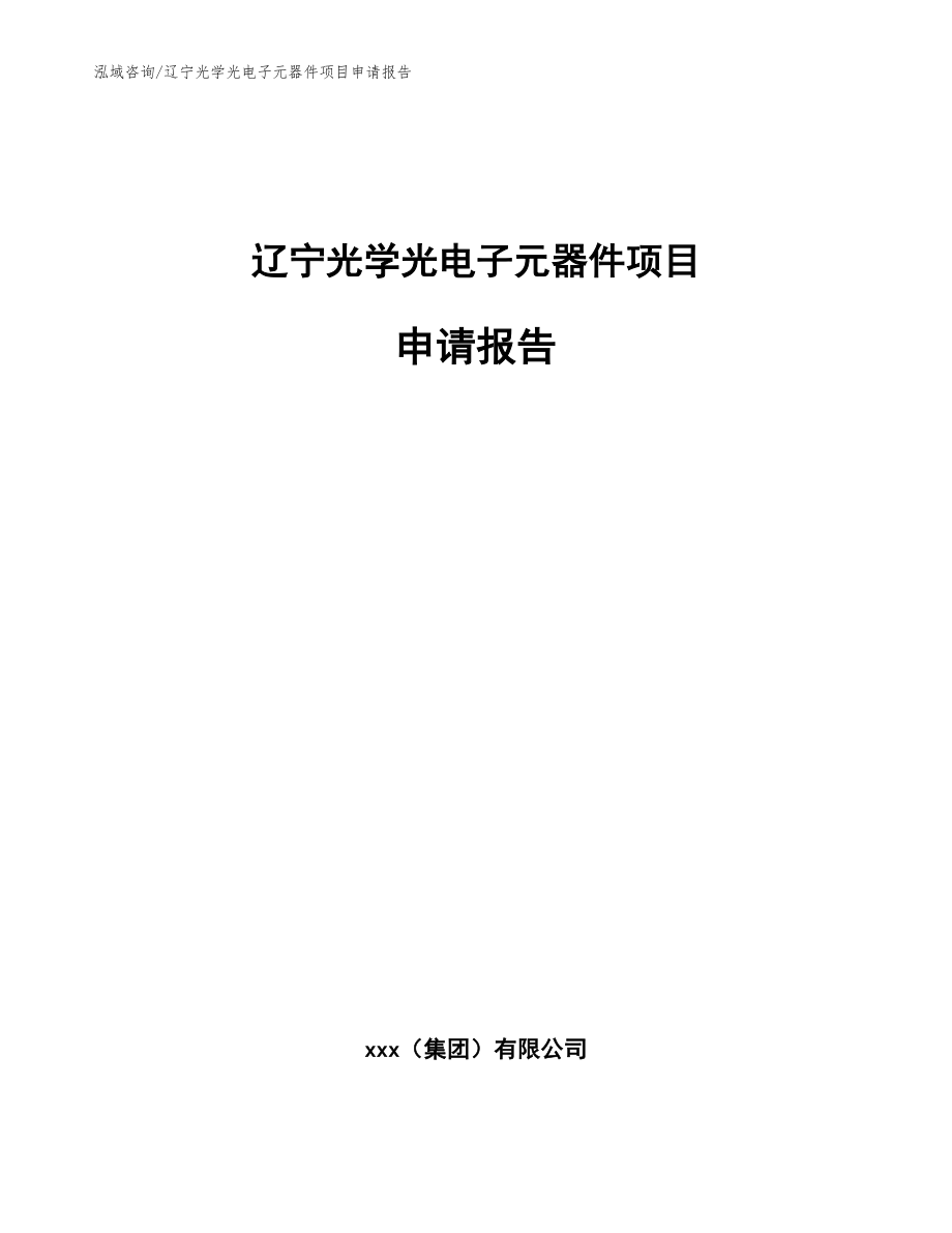 辽宁光学光电子元器件项目申请报告_第1页