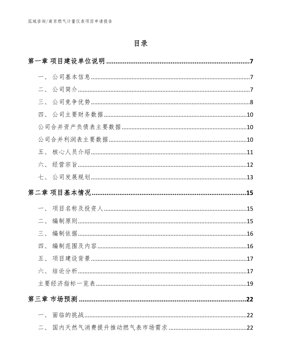 南京燃气计量仪表项目申请报告_参考范文_第1页