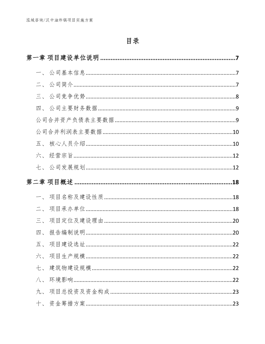 汉中油炸锅项目实施方案_第1页