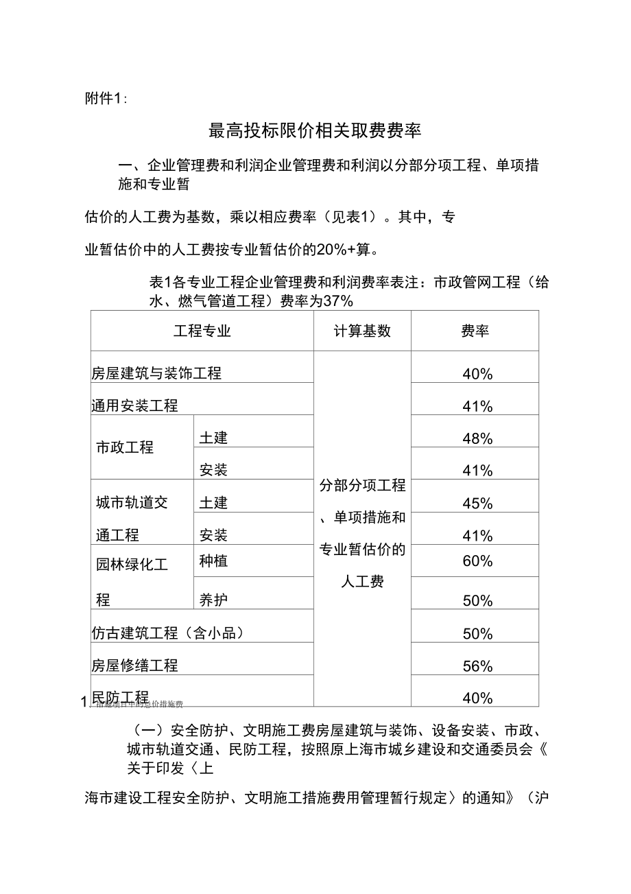 2014上海建筑工程取费新费率_第1页