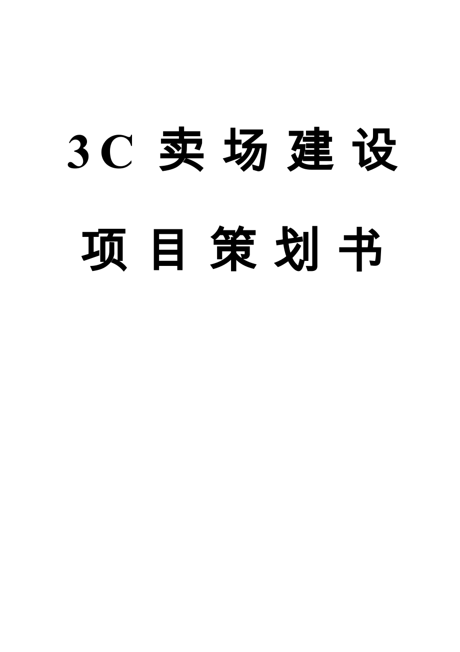 3C卖场建设项目策化书_第1页