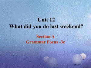 （水滴系列）七年級英語下冊 Unit 12 What did you do last weekend（第3課時）Section A（Grammar Focus3c）課件 （新版）人教新目標版[共38頁]