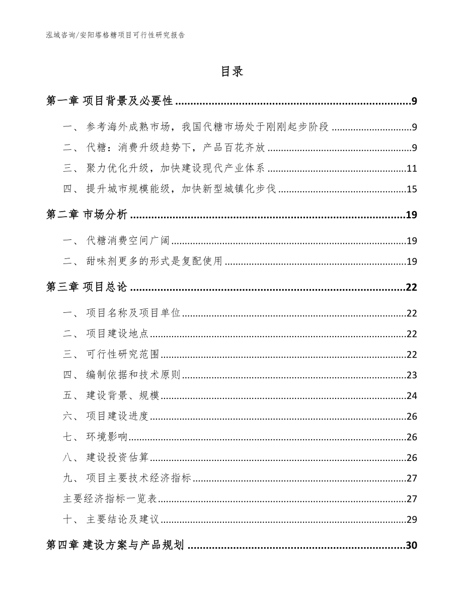 安阳塔格糖项目可行性研究报告_范文参考_第1页