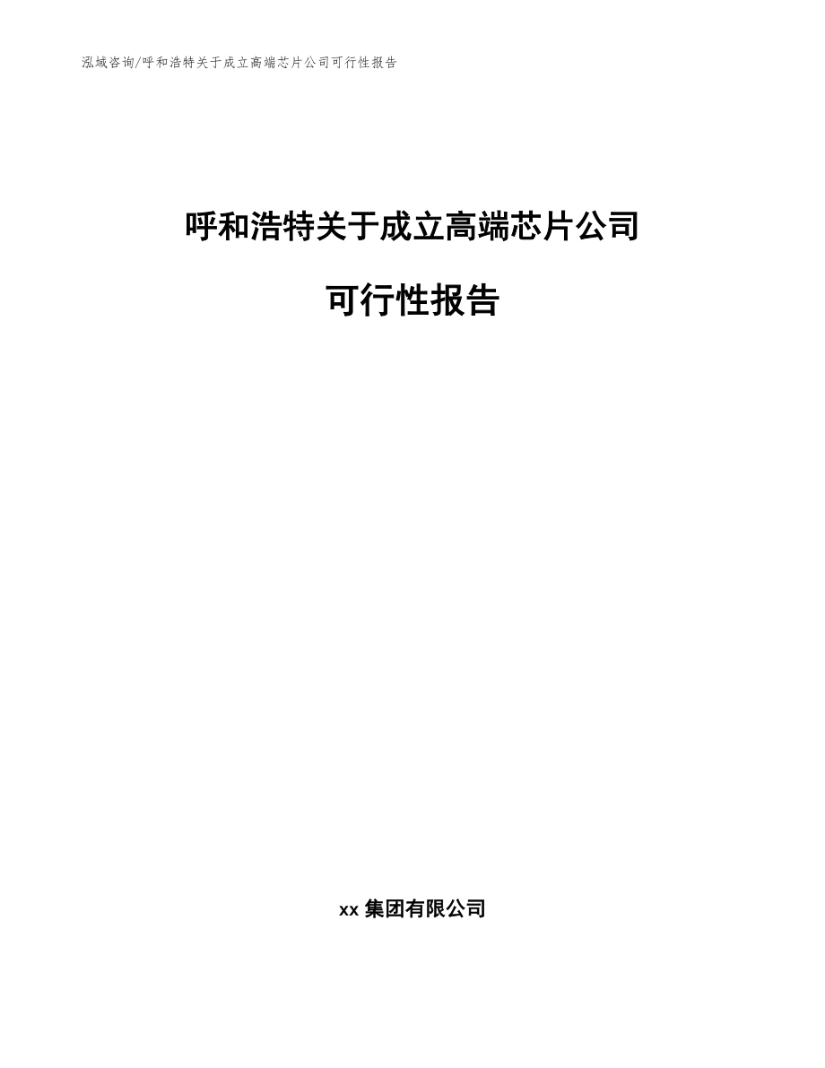 呼和浩特关于成立高端芯片公司可行性报告模板参考_第1页