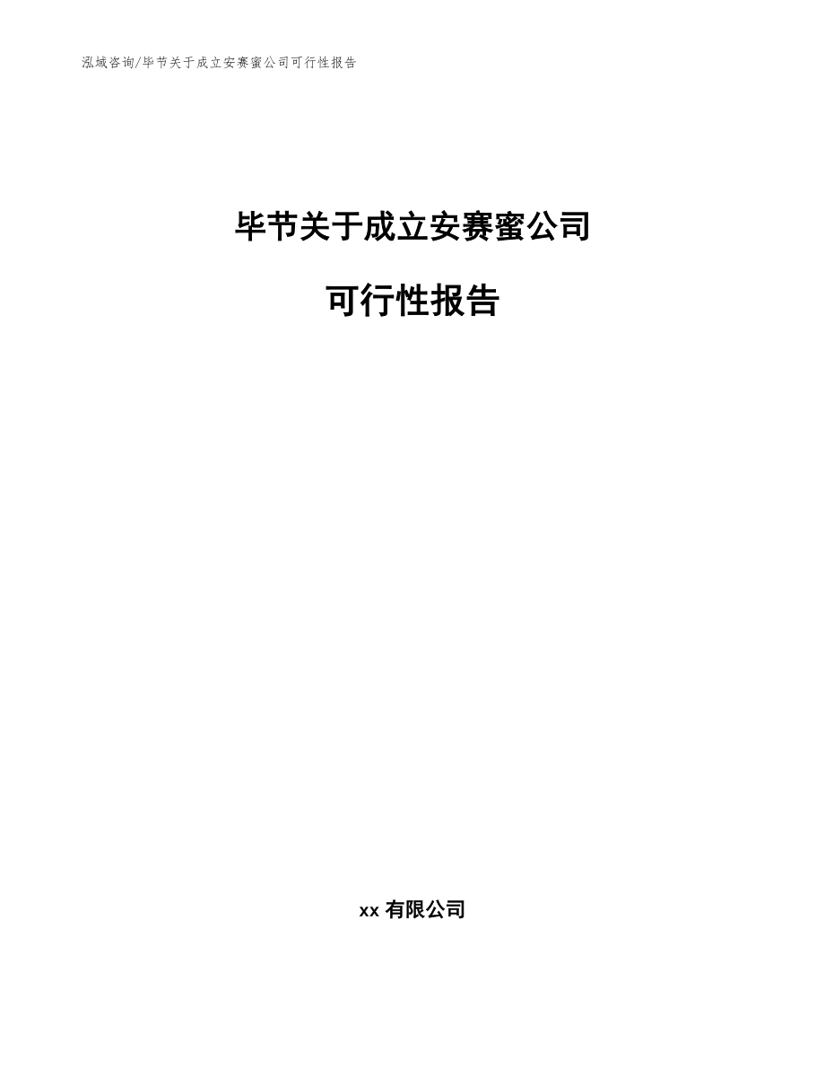 毕节关于成立安赛蜜公司可行性报告_第1页