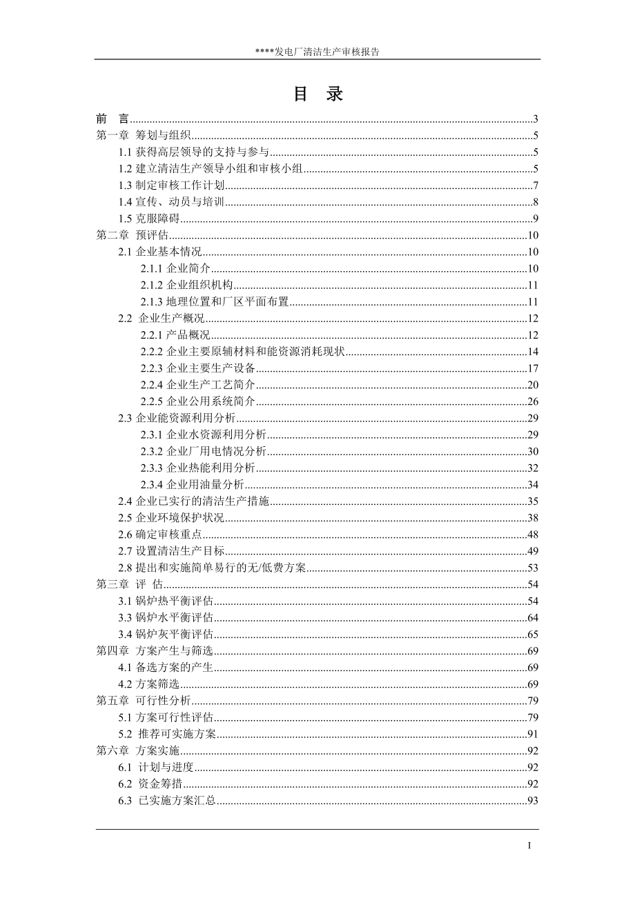 发电厂清洁生产审核报告_第1页