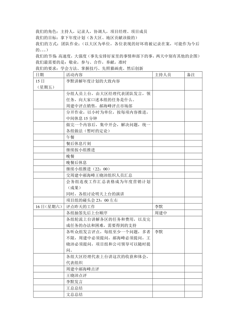 理实佳讯四环营销咨询项目—四环医药2003营销计划活动安排文本_第1页