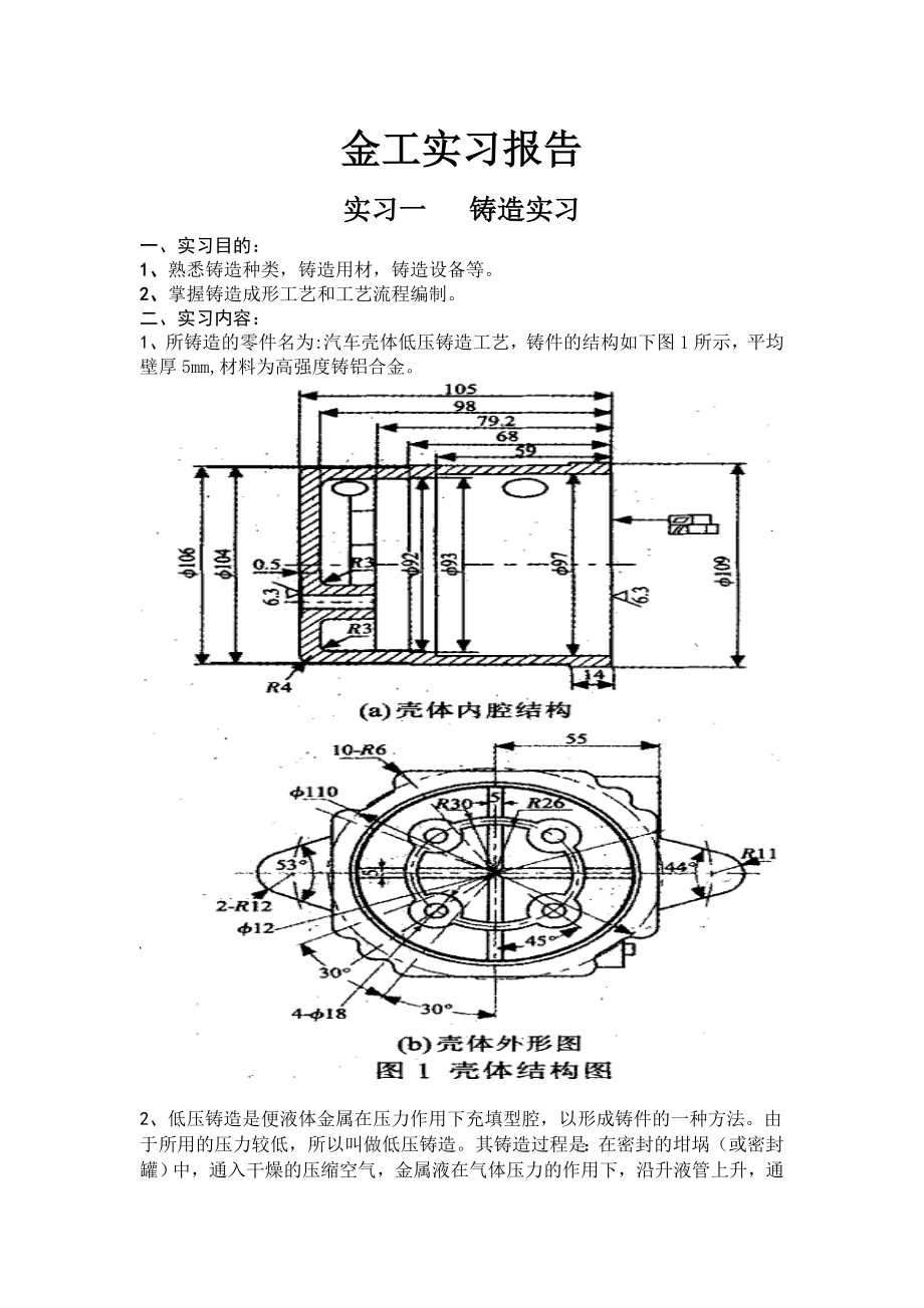 金工實(shí)習(xí)報(bào)告鑄造實(shí)習(xí)焊接實(shí)習(xí)鉗工實(shí)習(xí)_第1頁