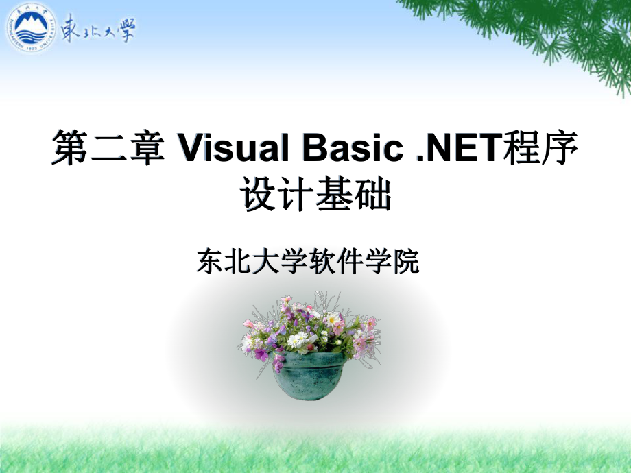 第二章VisualBasicNET程序设计基础_第1页