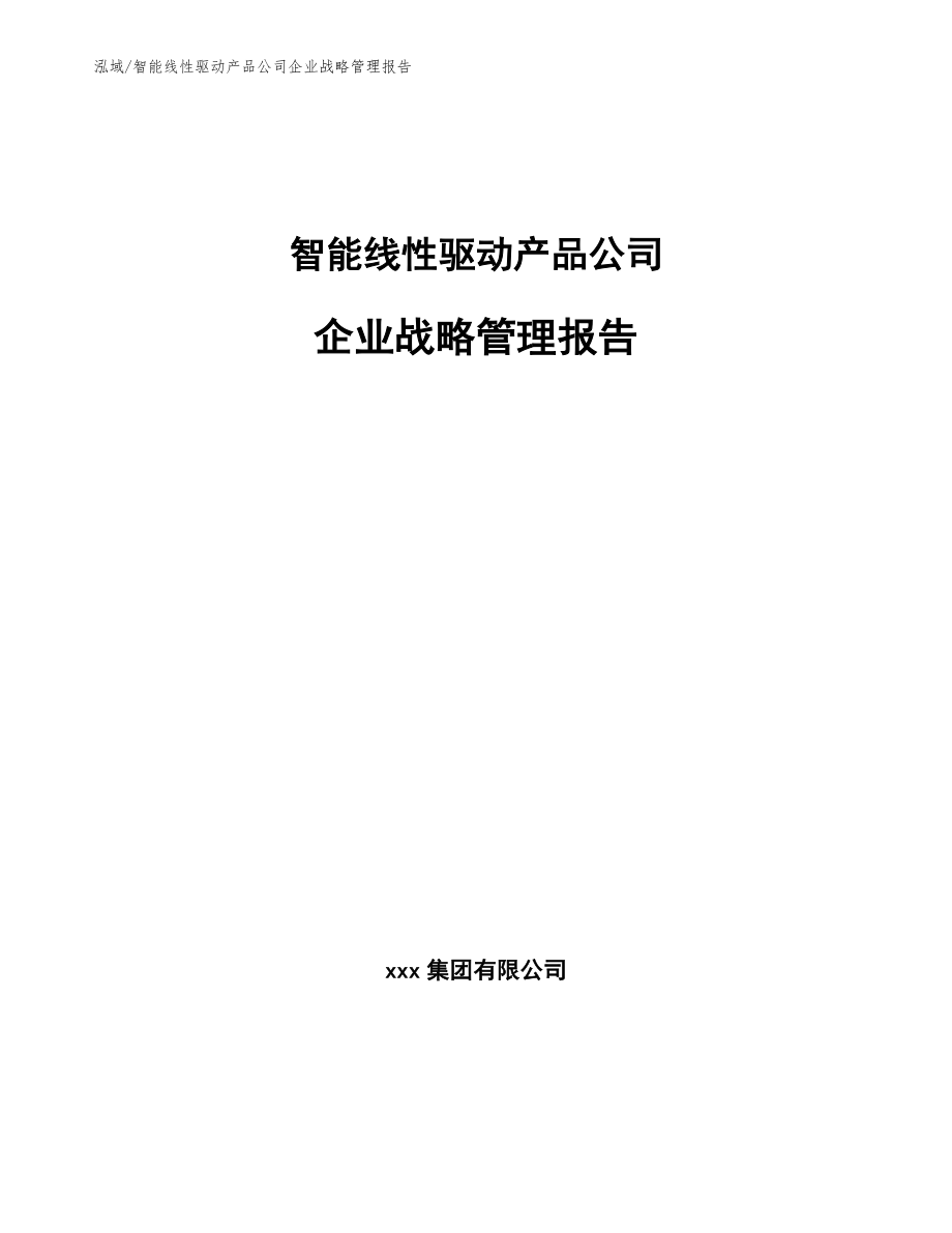 智能线性驱动产品公司企业战略管理报告_第1页