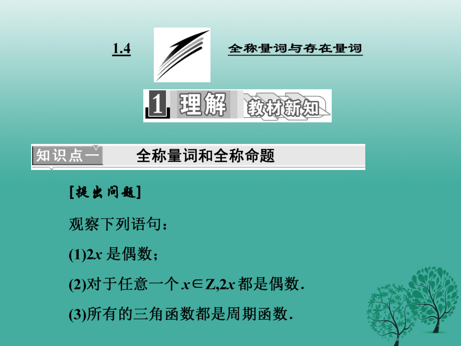 高中數(shù)學(xué) 14 全稱量詞與存在量詞課件 新人教A版選修21._第1頁