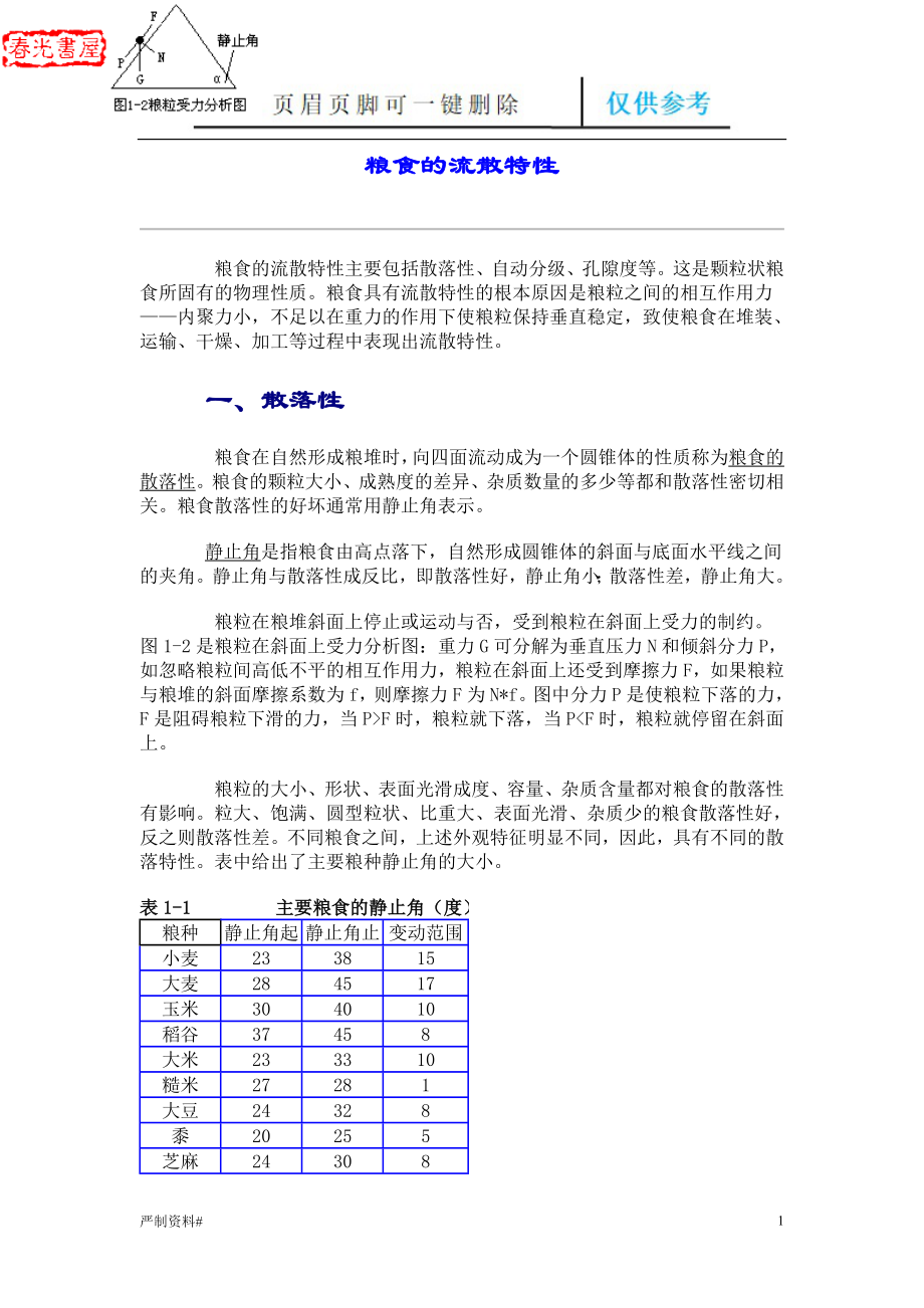 粮食的流散特性【优选类别】_第1页