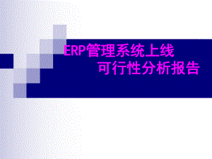 ERP系统上线方案报告