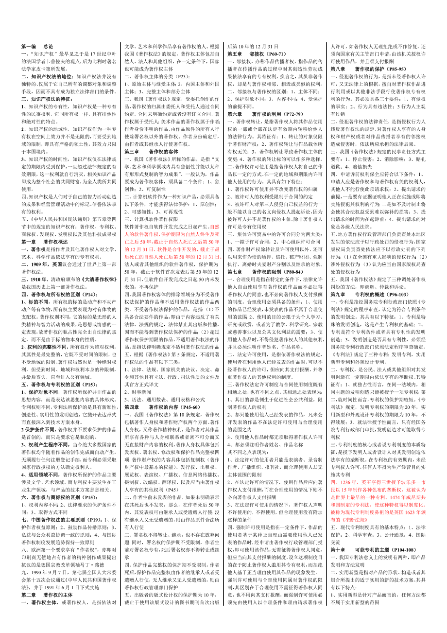 电大知识产权法笔记小抄(已排版)_第1页