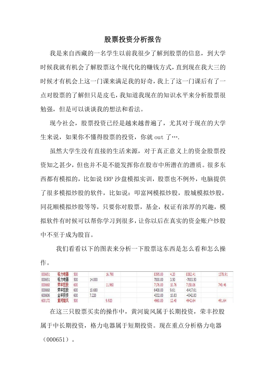 股票投资分析报告38129_第1页