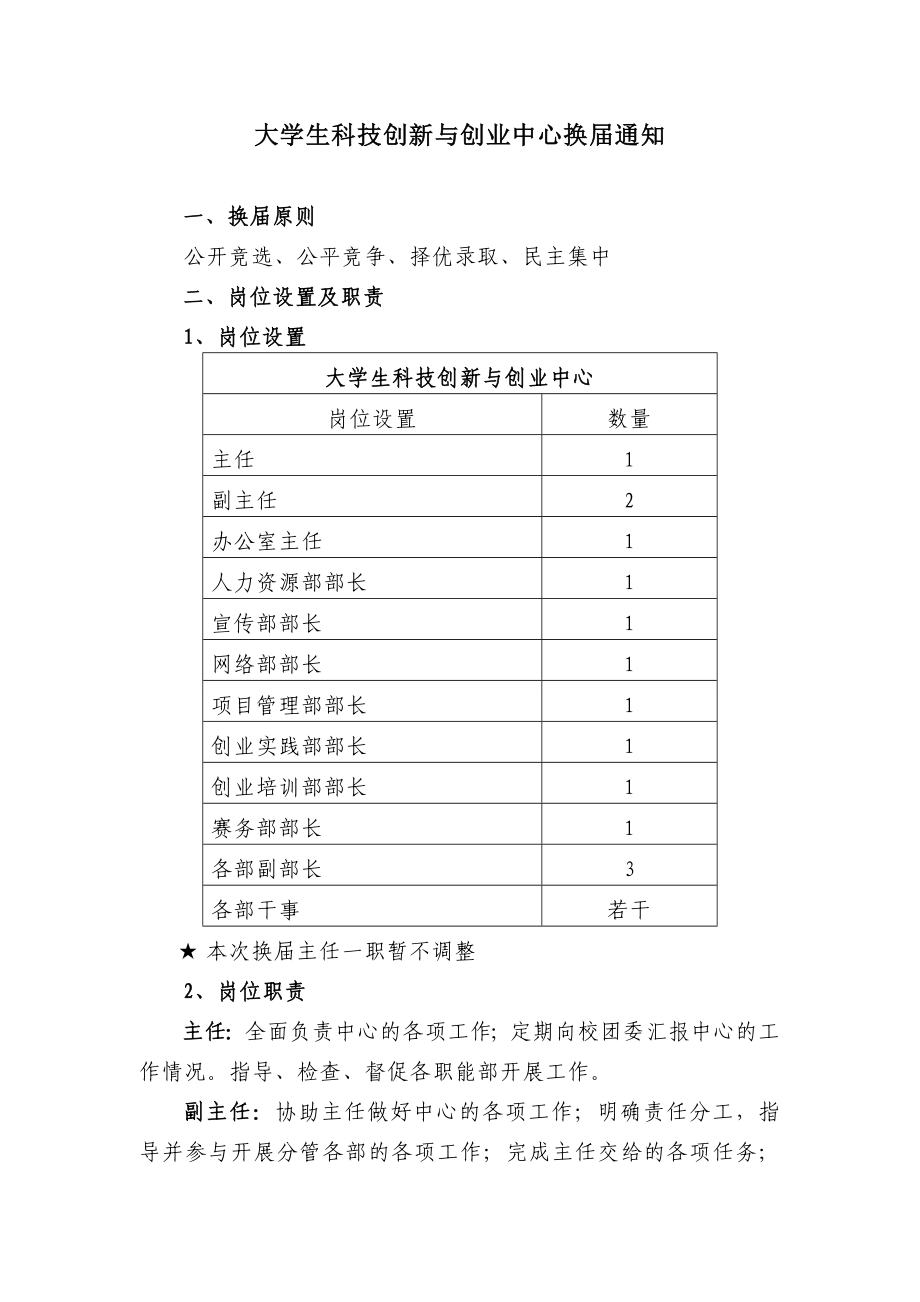 关于大学生科技创新与创业中心换的方案_第1页