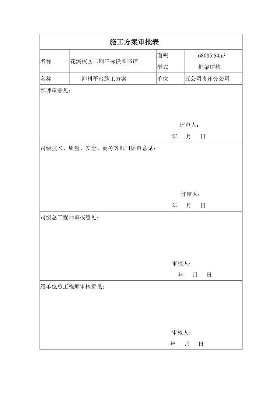 贵州某高校工字钢悬挑式卸料平台施工方案(附图)_第1页