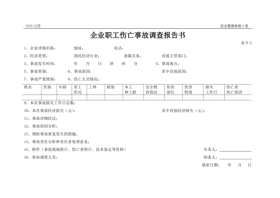 企业职工伤亡事故调查报告书_第1页