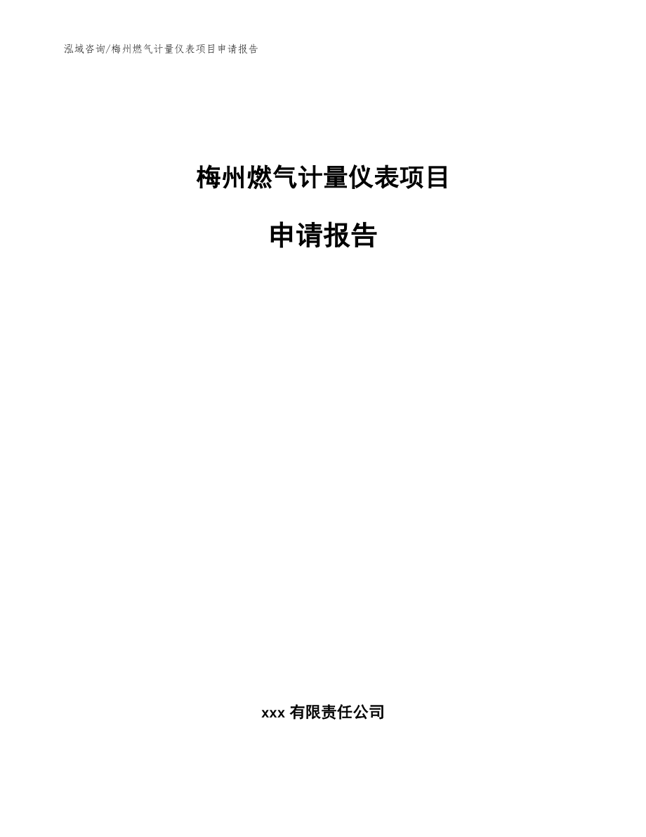 梅州燃气计量仪表项目申请报告_范文模板_第1页
