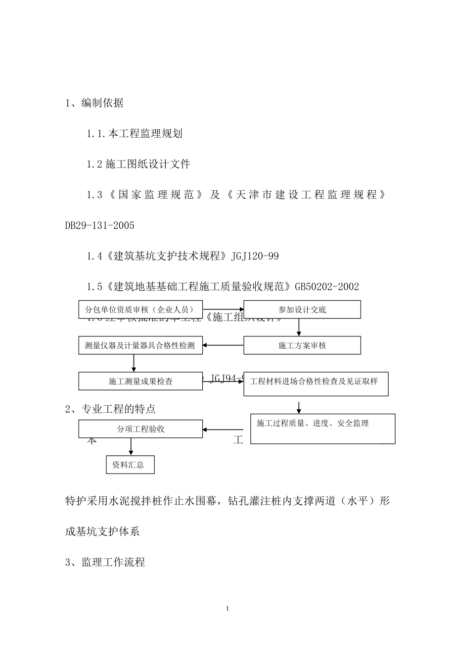 基坑支護(hù)工程監(jiān)理實(shí)施細(xì)則 (2)_第1頁(yè)