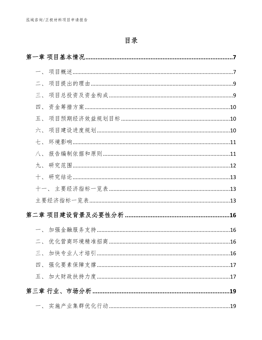 正极材料项目申请报告_第1页