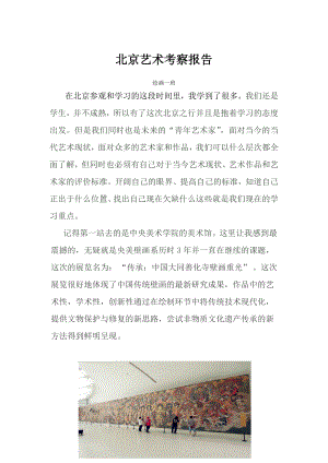 （艺术生）北京艺术考察报告