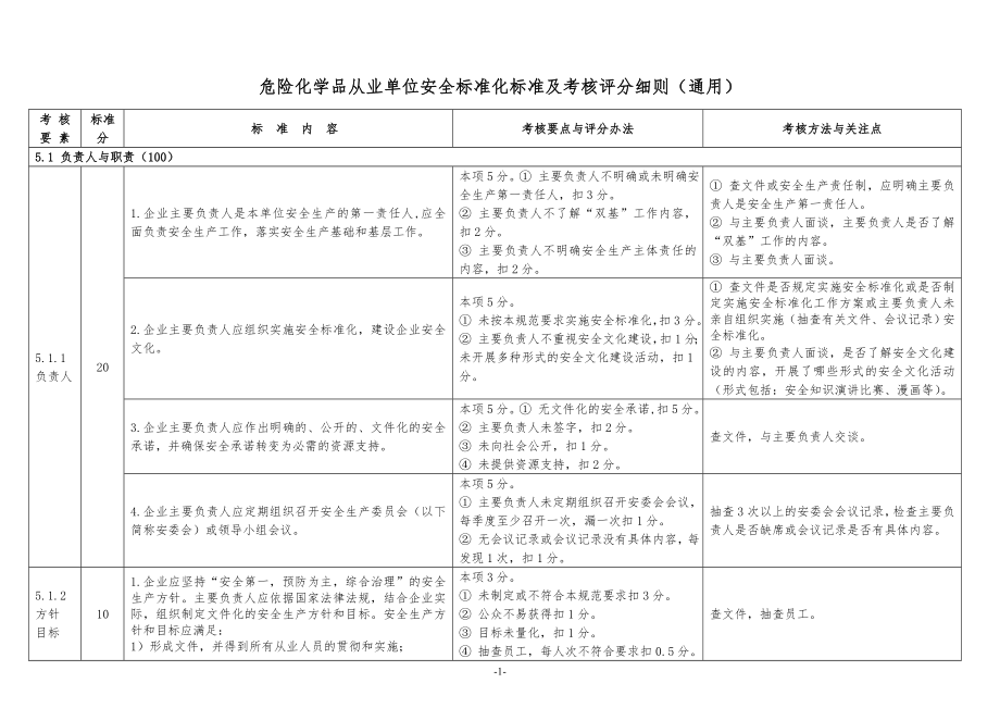 2010危险化学品从业单位安全标准化标准及考核评分细则_第1页