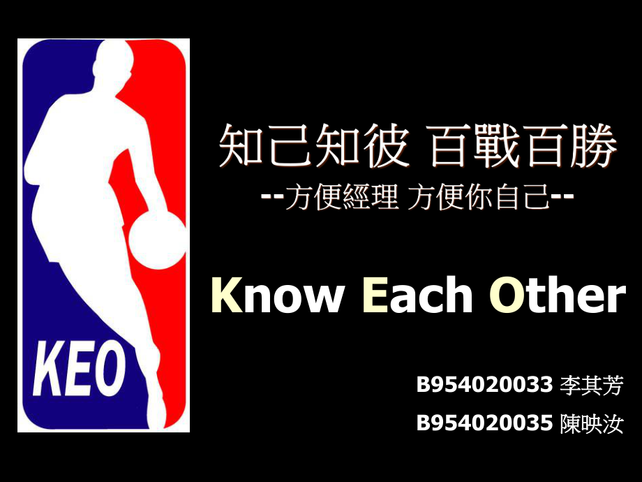 知己知彼百战百胜方便经理方便你自己KnowEachOther_第1页