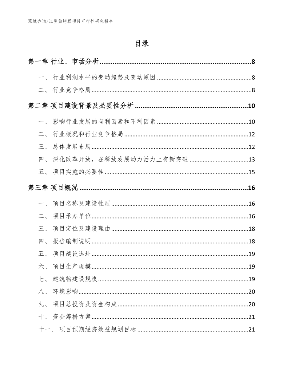 江阴煎烤器项目可行性研究报告_范文参考_第1页