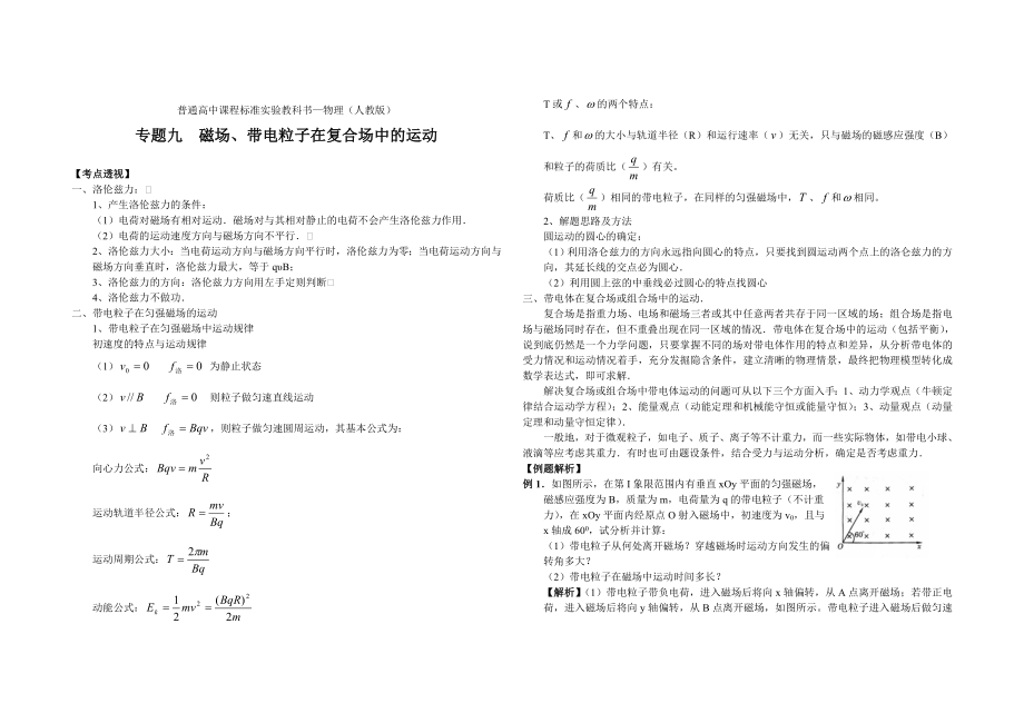 专题九 磁场、带电粒子在复合场中的运动_第1页