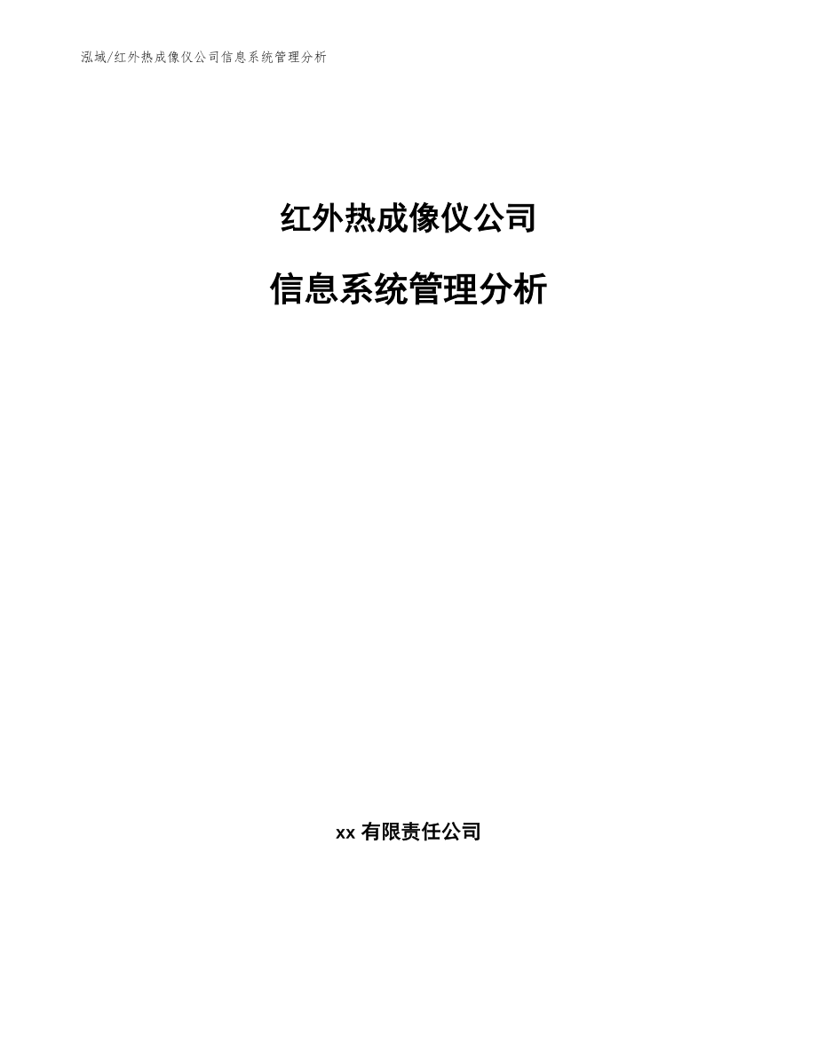 红外热成像仪公司信息系统管理分析（范文）_第1页