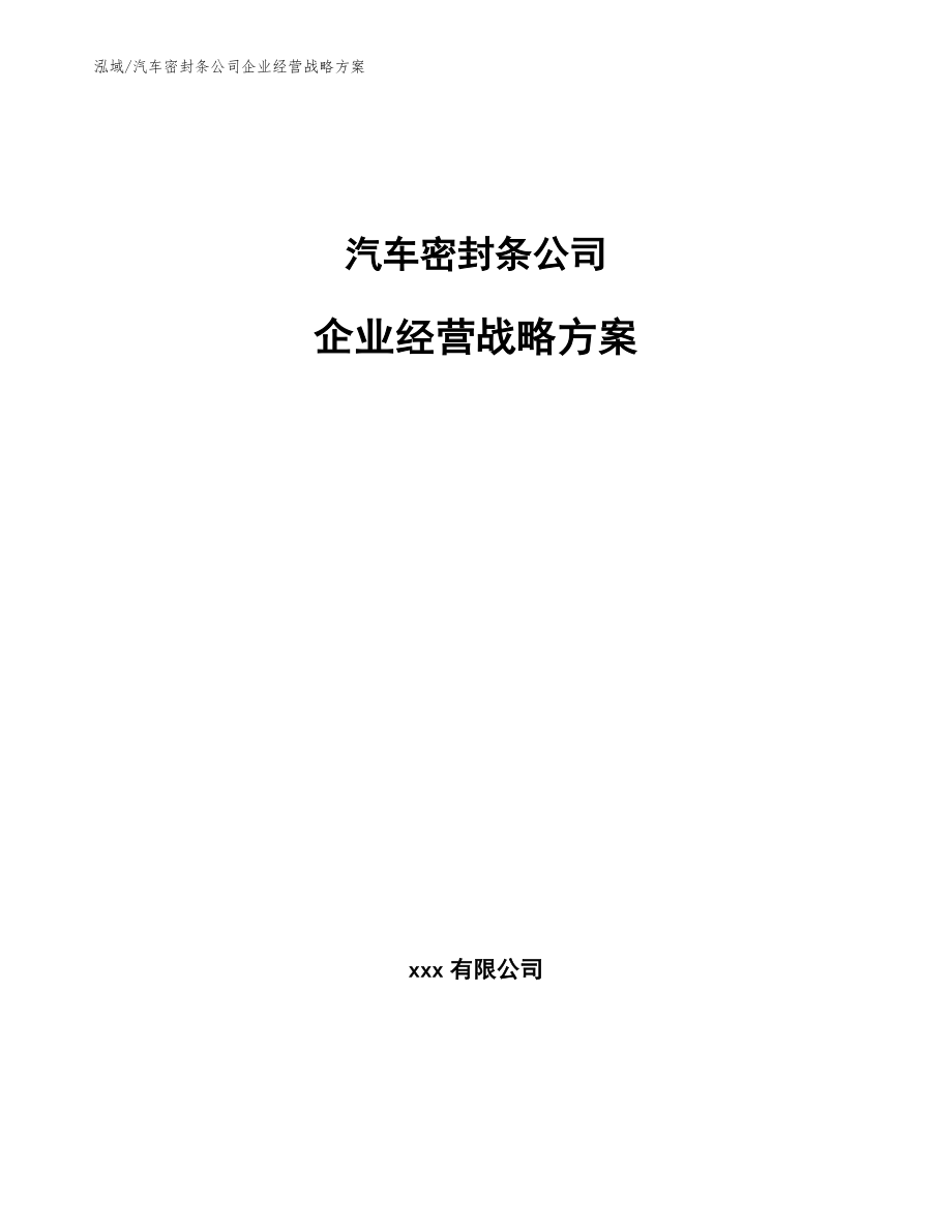 汽车密封条公司企业经营战略方案_范文_第1页