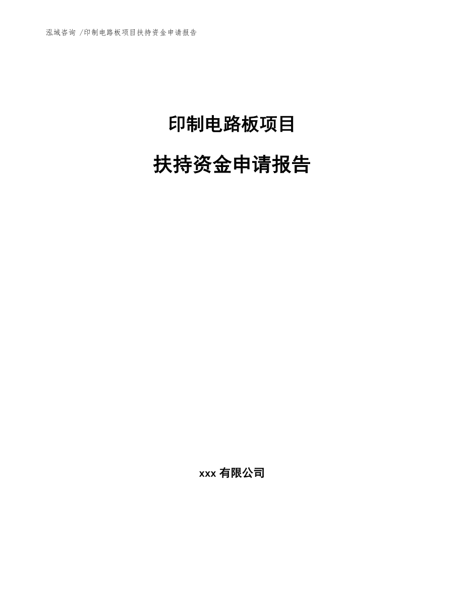 印制电路板项目扶持资金申请报告_第1页