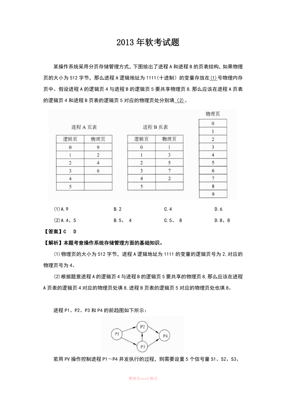 2013年下半年 系統(tǒng)架構(gòu)設(shè)計(jì)師 答案詳解_第1頁(yè)