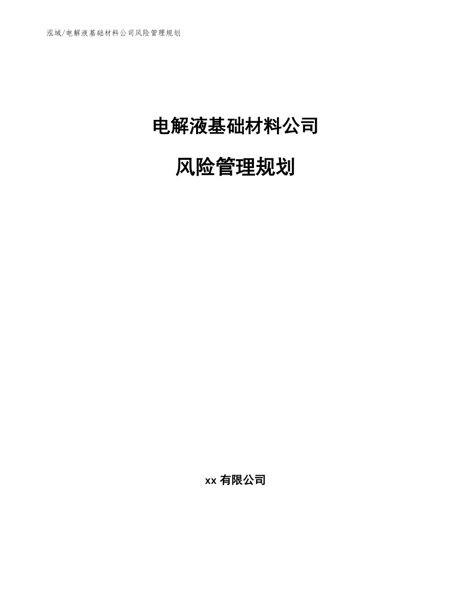 电解液基础材料公司风险管理规划_第1页