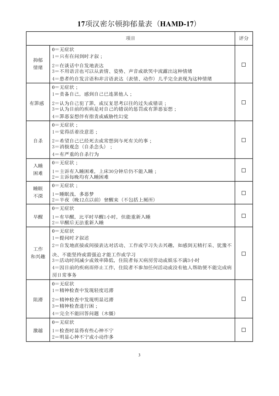 汉密尔顿抑郁量表_第1页