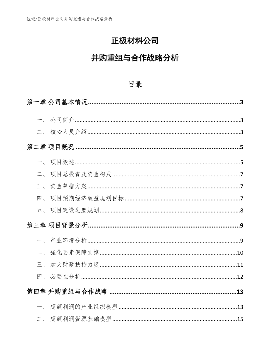 正极材料公司并购重组与合作战略分析（参考）_第1页