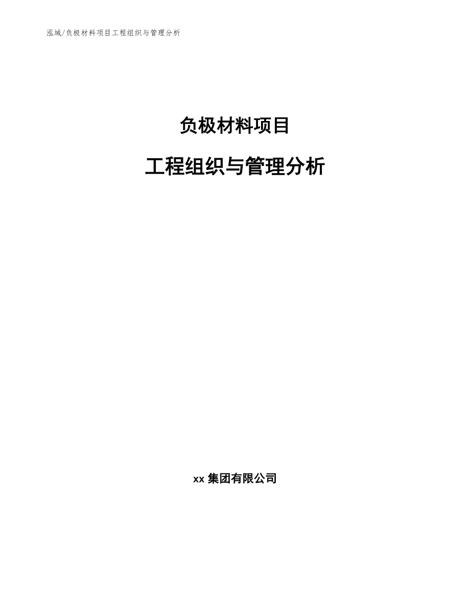 负极材料项目工程组织与管理分析_参考_第1页