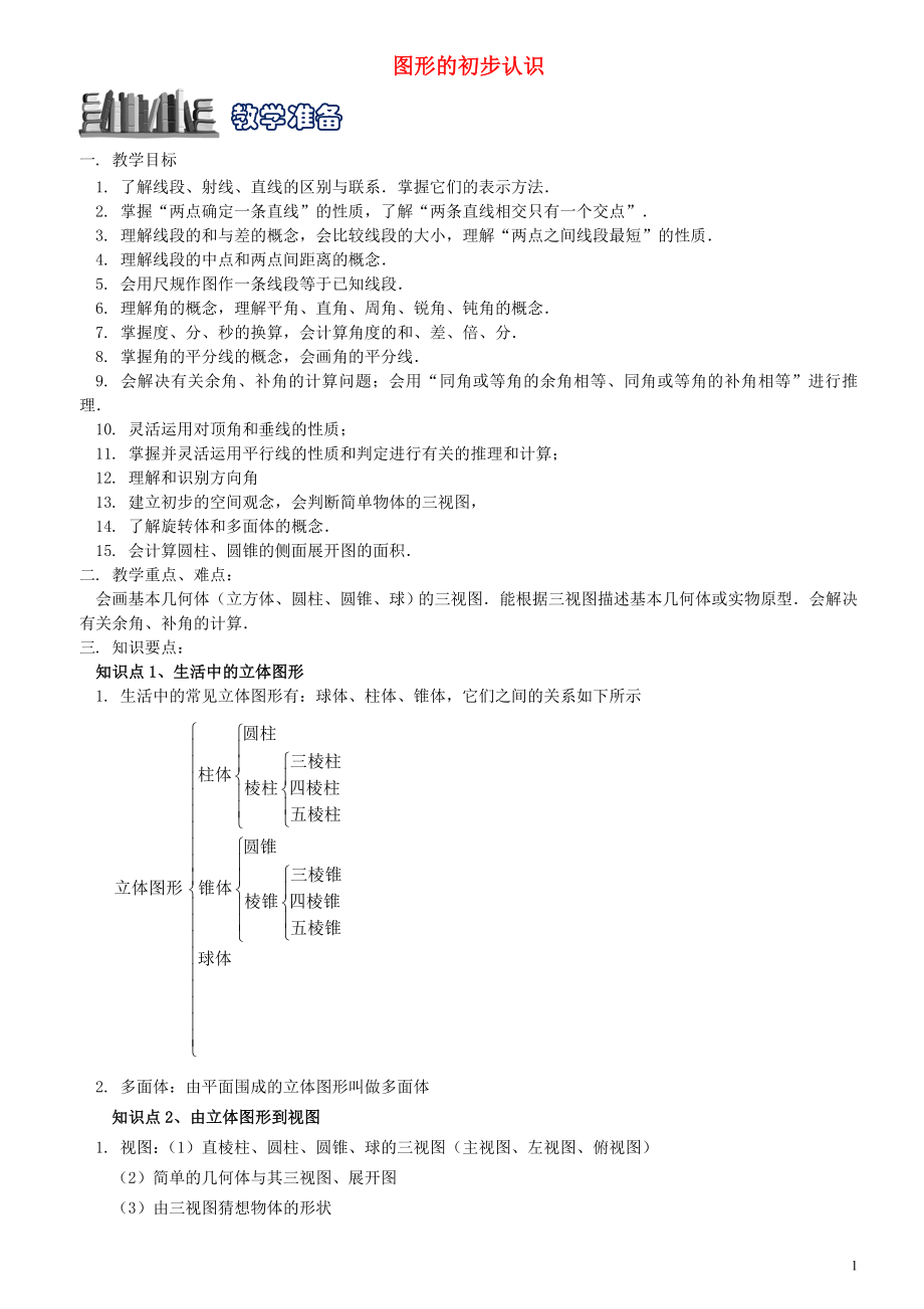 2018届中考数学 专题复习七 图形的初步认识试题 浙教版_第1页