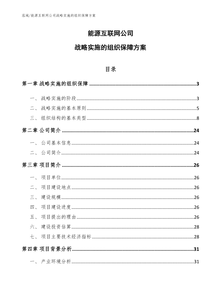 能源互联网公司战略实施的组织保障方案_第1页