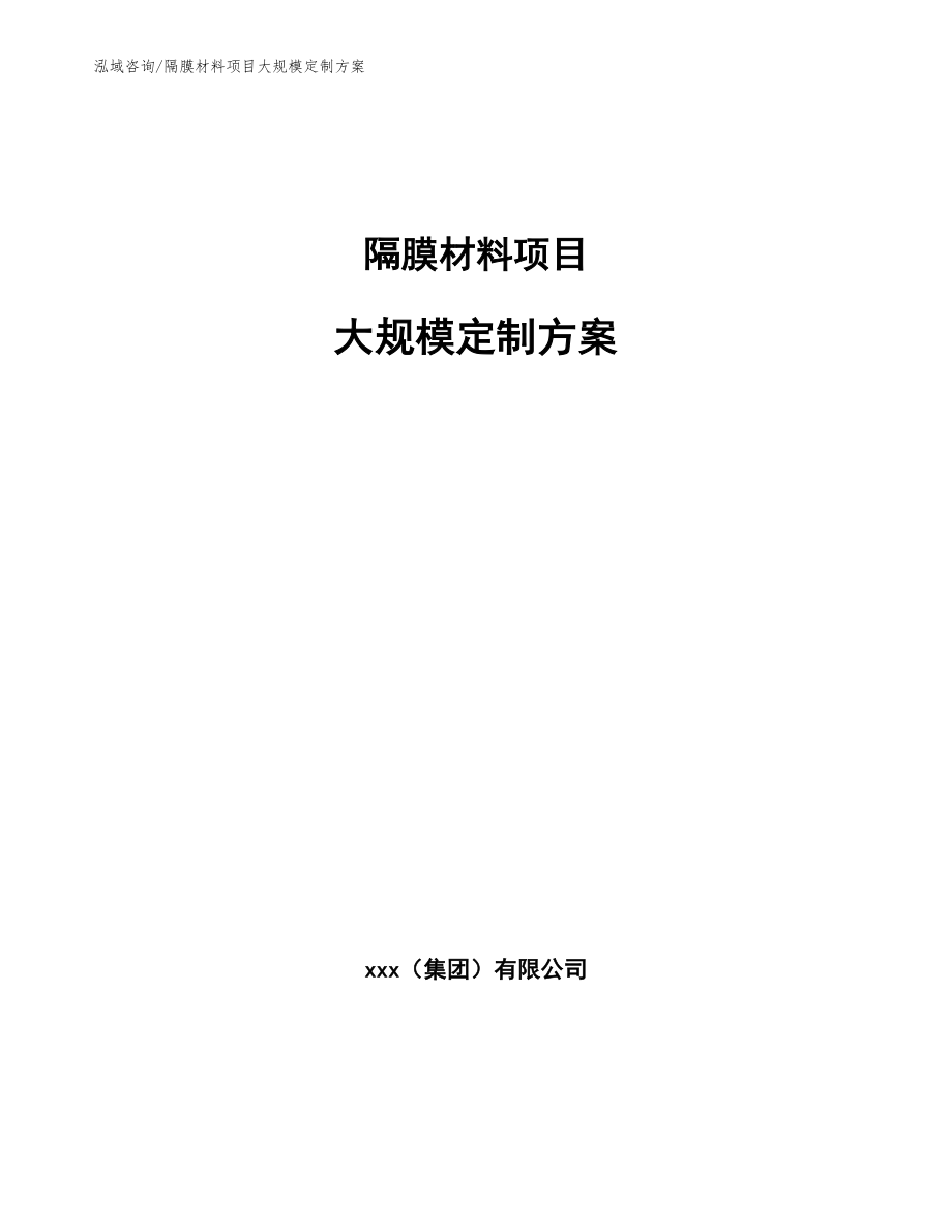 隔膜材料项目大规模定制方案_第1页