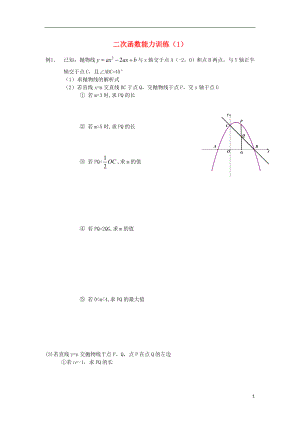 2018中考數(shù)學專題復(fù)習 二次函數(shù)能力訓練（1）（無答案）