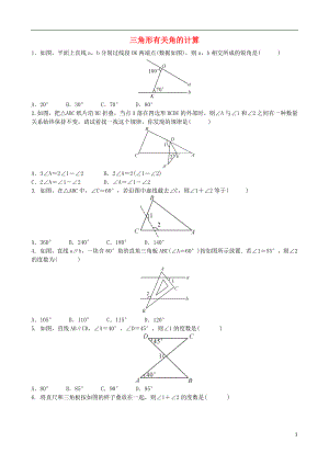 2018届中考数学专项复习 三角形有关角的计算综合练习