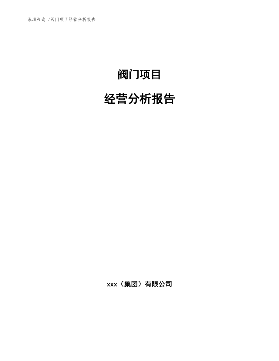 阀门项目经营分析报告_第1页